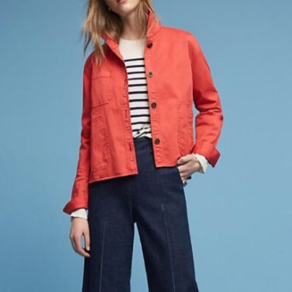 NWT Anthropologie Red Utility Jacket
